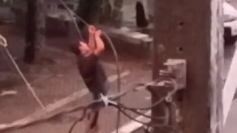 homem-e-flagrado-pendurando-se-em-fios-de-energia-para-furta-los-em-fortaleza