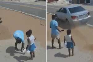 no-ceara,-homem-se-abaixa-para-pegar-moeda-e-escapa-de-atropelamento-junto-da-filha
