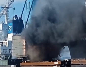 incendio-atinge-guindaste-no-porto-do-pecem-e-mobiliza-corpo-de-bombeiros