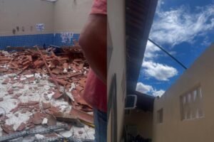 teto-de-sala-desaba-em-escola-recem-reformada-em-mombaca,-no-ceara;-nao-houve-feridos