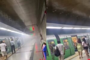 falha-em-freios-de-trem-do-metrofor-provoca-fumaca-e-evacuacao-na-estacao-benfica,-em-fortaleza