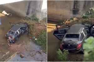 acidente:-carro-despenca-de-ponte-e-deixa-quatro-pessoas-feridas-em-tiangua