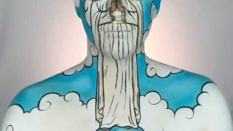 artista-cearense-surpreende-ao-homenagear-monumento-de-nossa-senhora-de-fatima-com-pintura-corporal