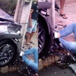 acidente:-carro-avanca-preferencial,-bate-em-moto-e-se-choca-contra-poste-em-fortaleza