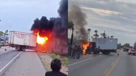 motociclista-morre-carbonizado-apos-acidente-envolvendo-caminhao-em-caucaia,-no-ceara