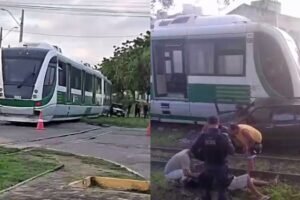 carro-bate-em-trem-do-vlt-de-sobral,-no-ceara;-motorista-ficou-ferido